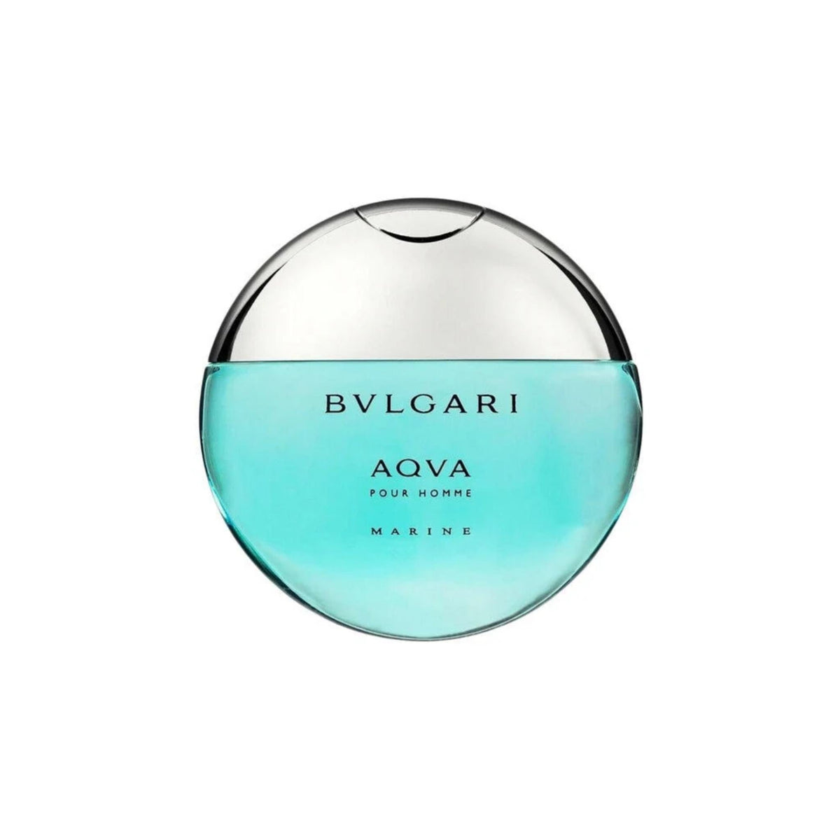 Refect Beauty Bulgari Aqva Marine eau de toilette for men in a round turquoise glass bottle with a silver cap