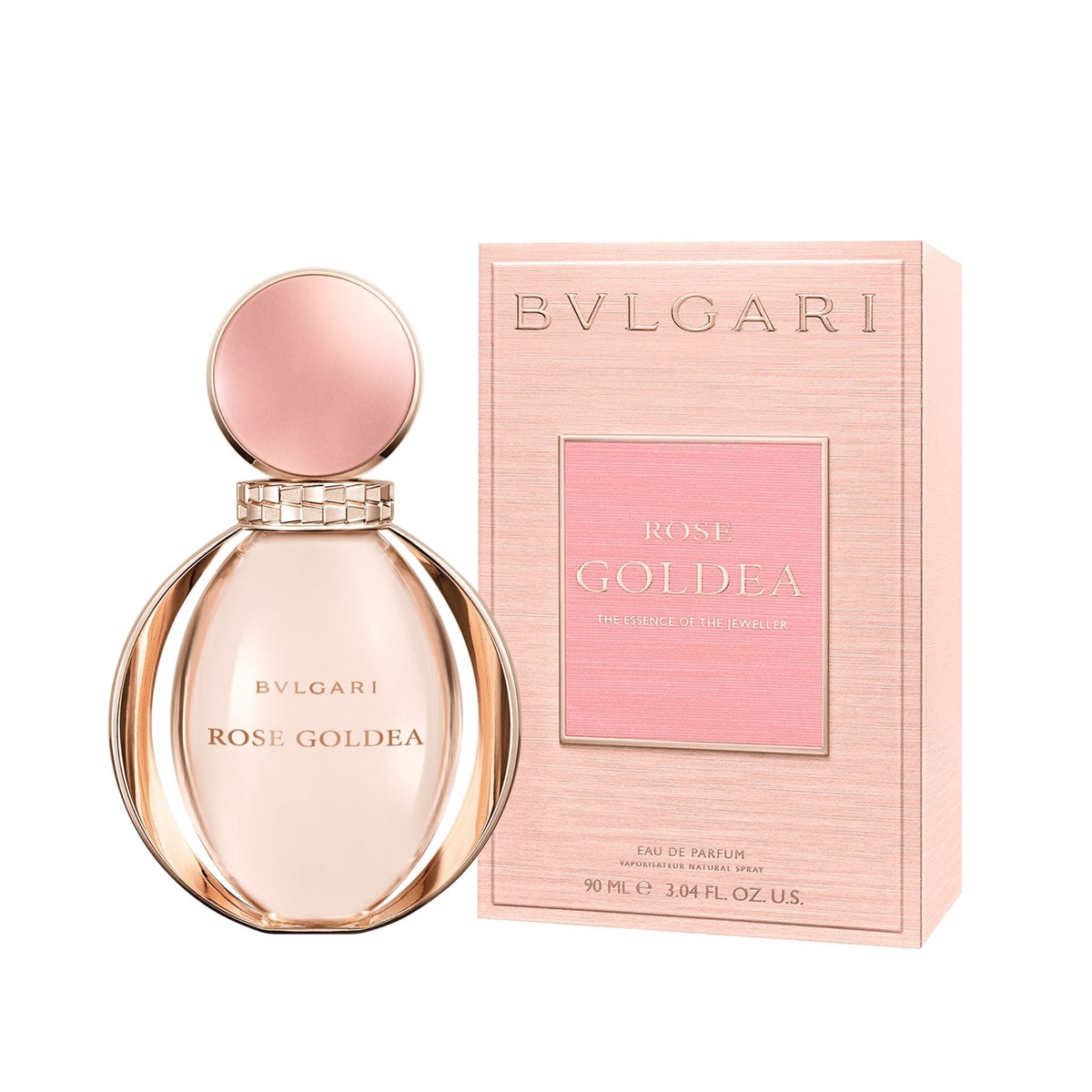 Refect Beauty Bulgari Rose Goldea Eau de Parfum bottle and pink textured box packaging