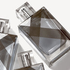 Refect Beauty Burberry Brit For Him Eau de Toilette glass fragrance bottles featuring the iconic check pattern