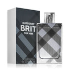 Refect Beauty Burberry Brit For Him Eau de Toilette bottle and box featuring the iconic grey check pattern