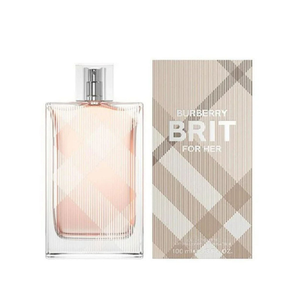 Refect Beauty Burberry Brit for Her Eau de Toilette perfume bottle and signature check print box