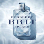 Refect Beauty Burberry Brit Splash Eau de Toilette for men in a clear glass bottle with a textured check pattern