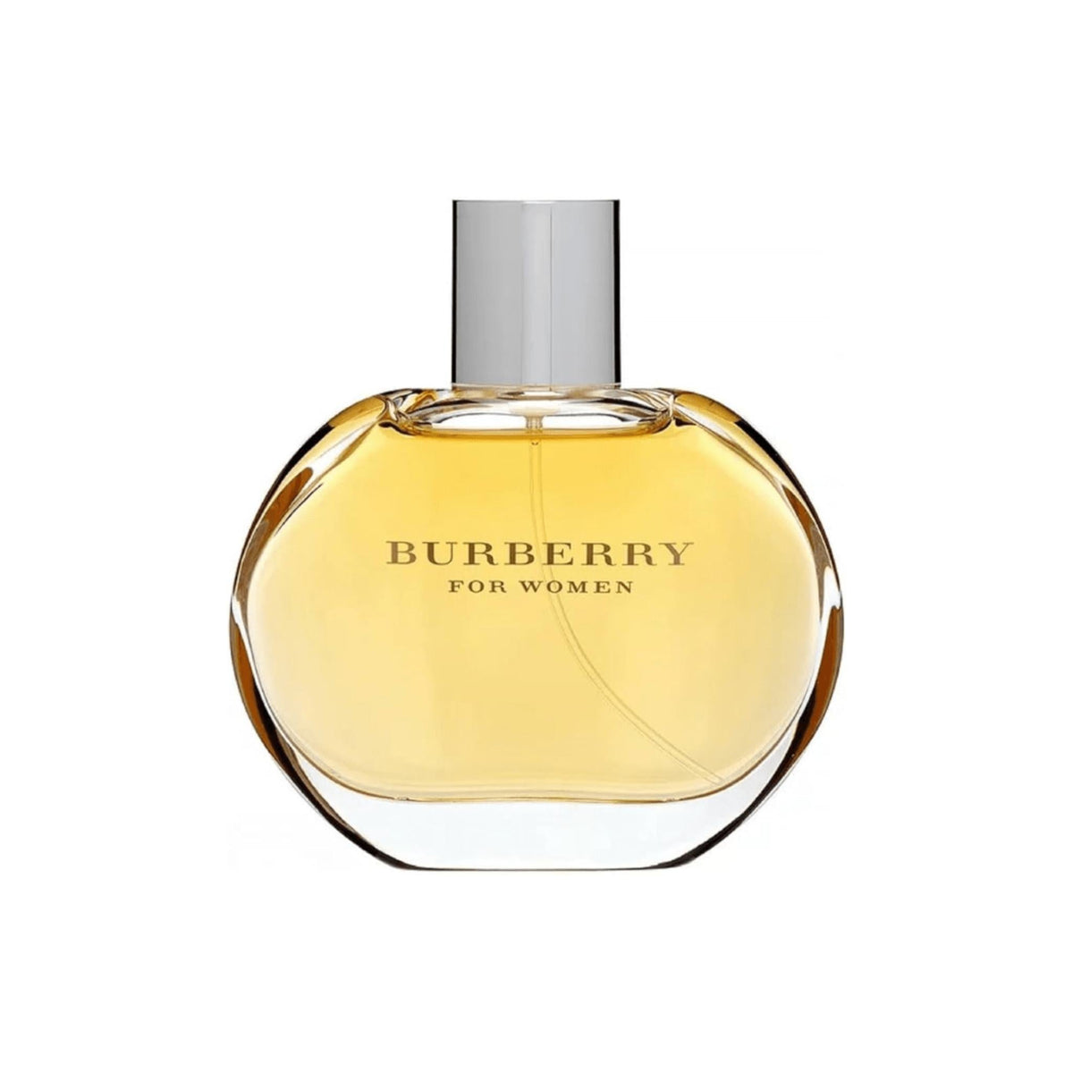 Refect Beauty Burberry Classic Eau de Parfum in a rounded glass bottle with golden fragrance and silver cap