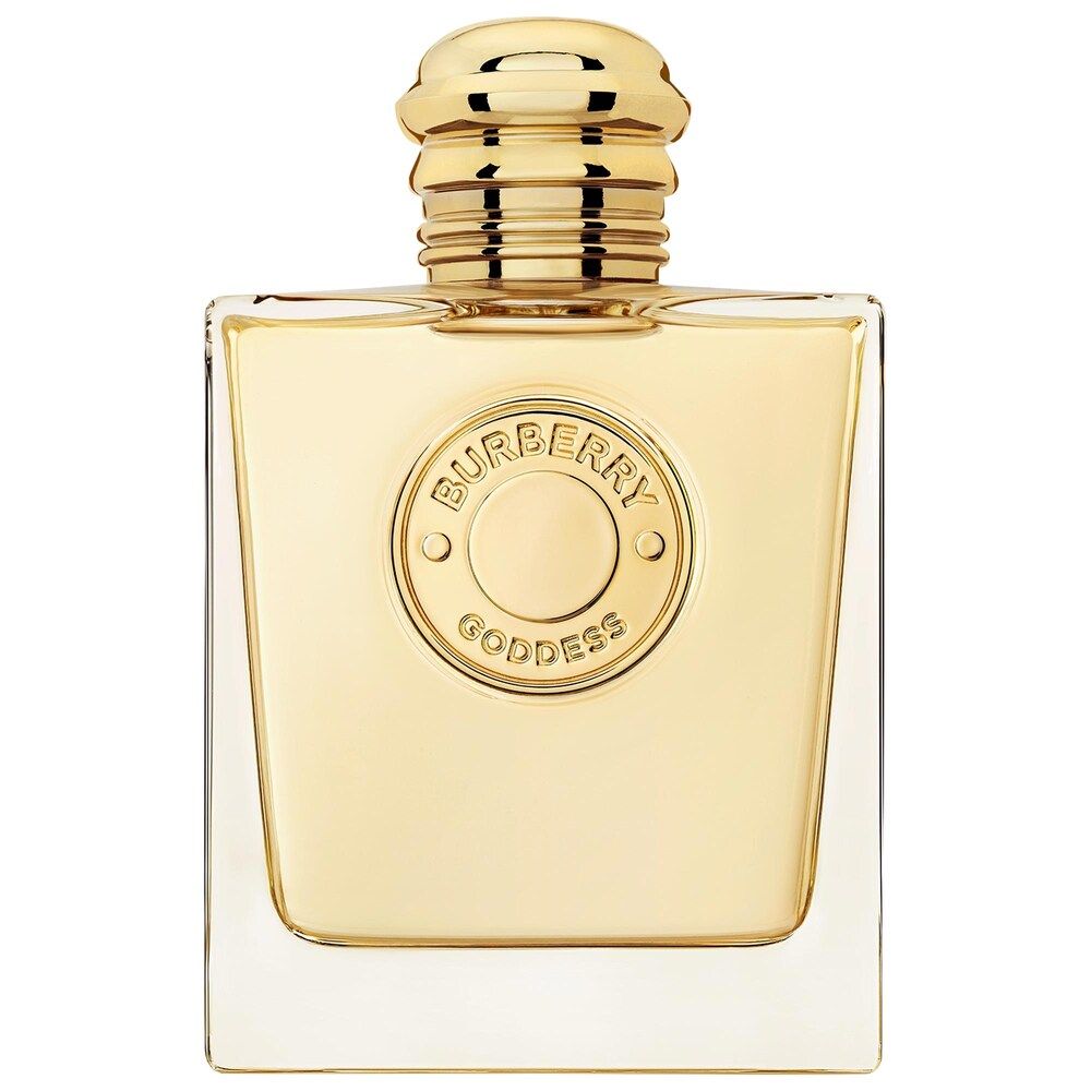 Refect Beauty Burberry Goddess Eau de Parfum in a square glass bottle with a gold medallion and ribbed gold cap