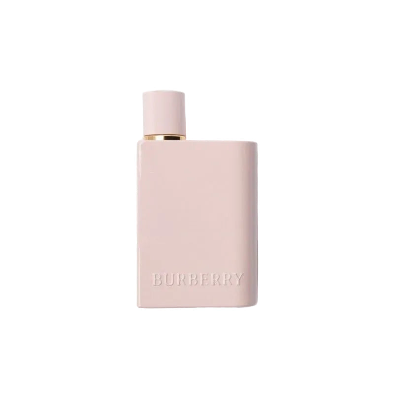 Refect Beauty Burberry Her Elixir Eau de Parfum in a sleek opaque pastel pink glass bottle with a minimalist design.