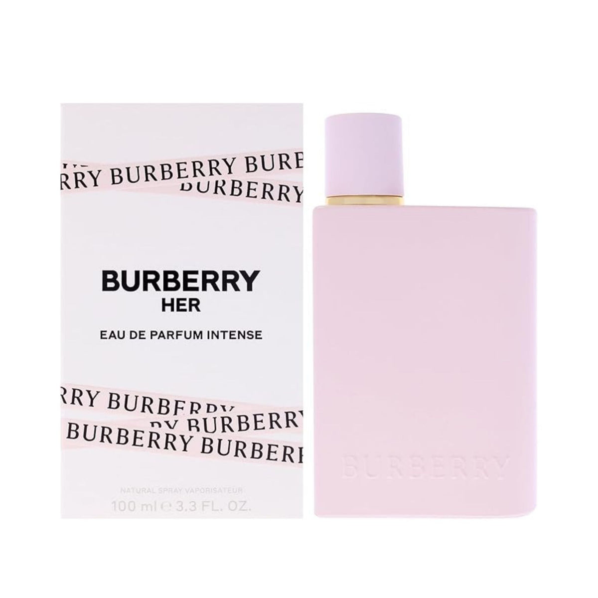 Refect Beauty Burberry Her Eau de Parfum Intense perfume bottle and white box with pink branding