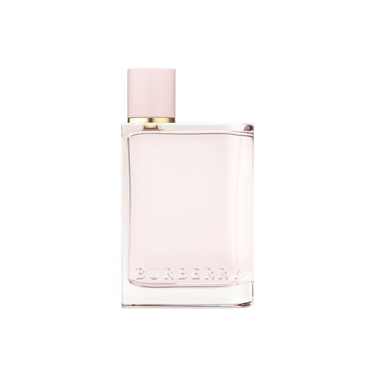 Refect Beauty Burberry Her Eau de Parfum in a sleek glass bottle with a soft pink cap and light pink fragrance.