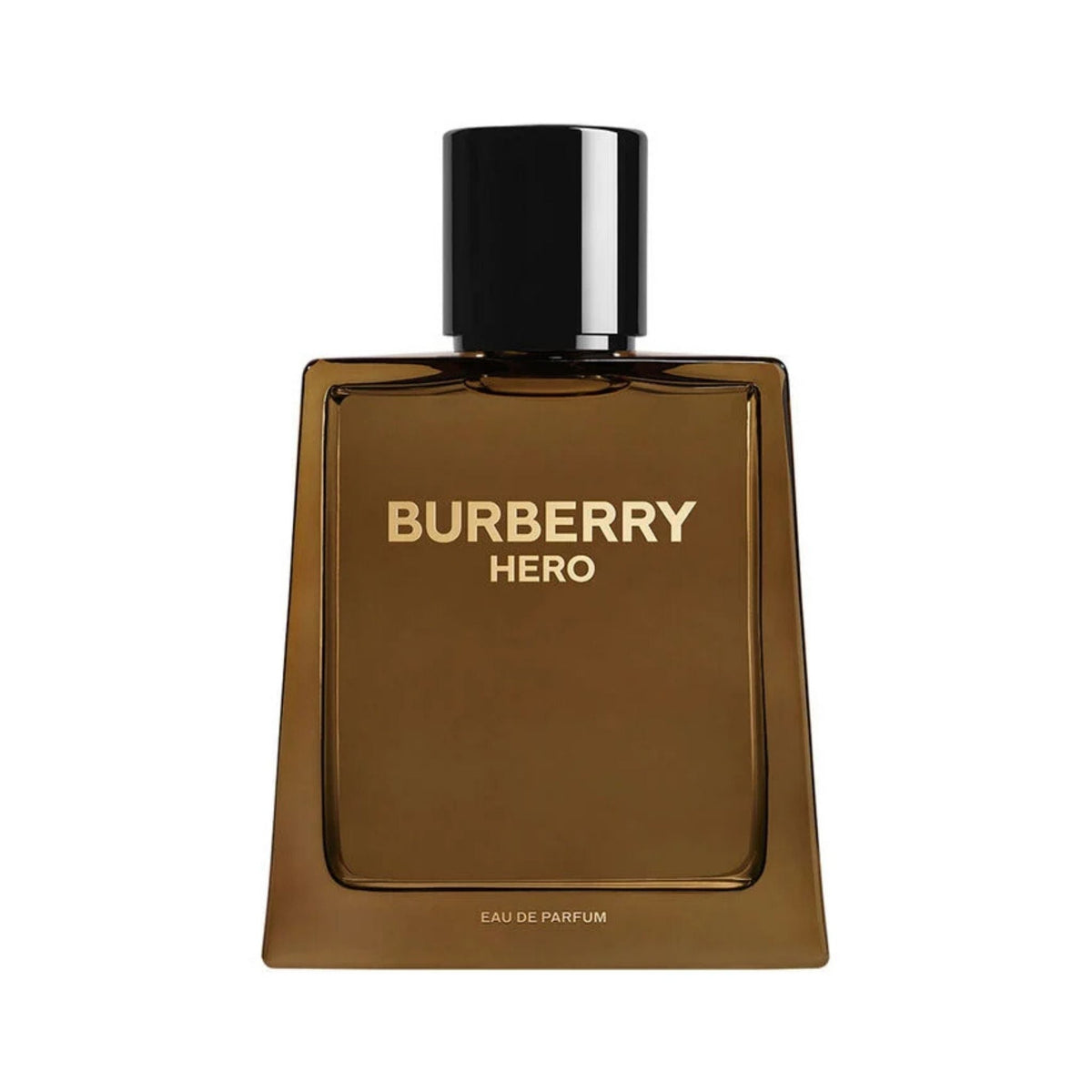 Refect Beauty Burberry Hero Eau de Parfum in a sleek brown glass bottle with a black cap for a masculine fragrance.
