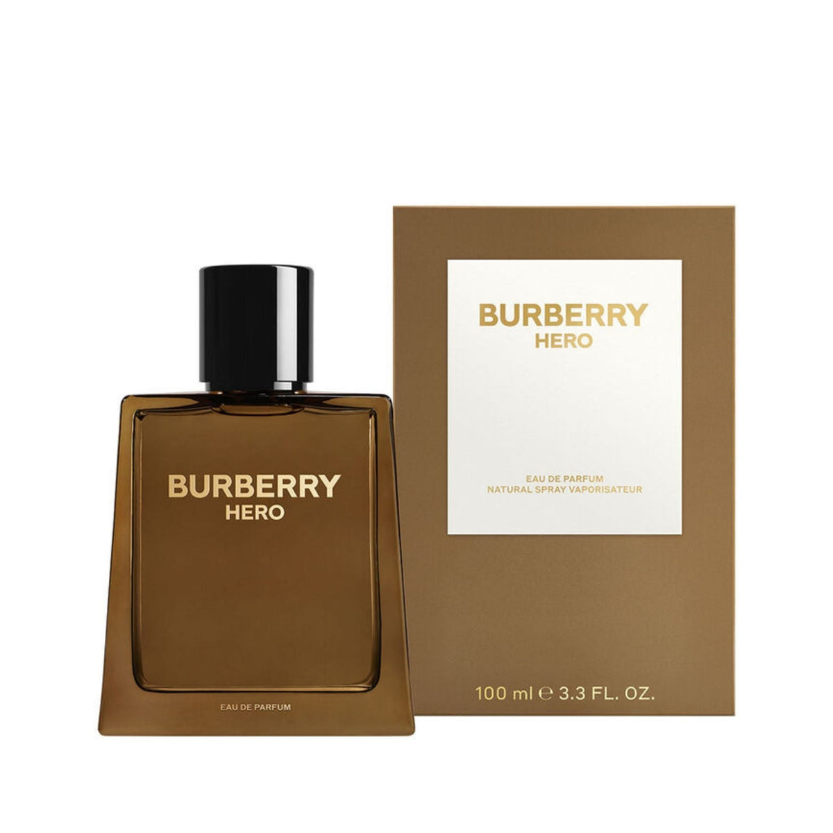 Refect Beauty Burberry Hero Eau de Parfum bottle and box featuring a warm woody and aromatic masculine fragrance