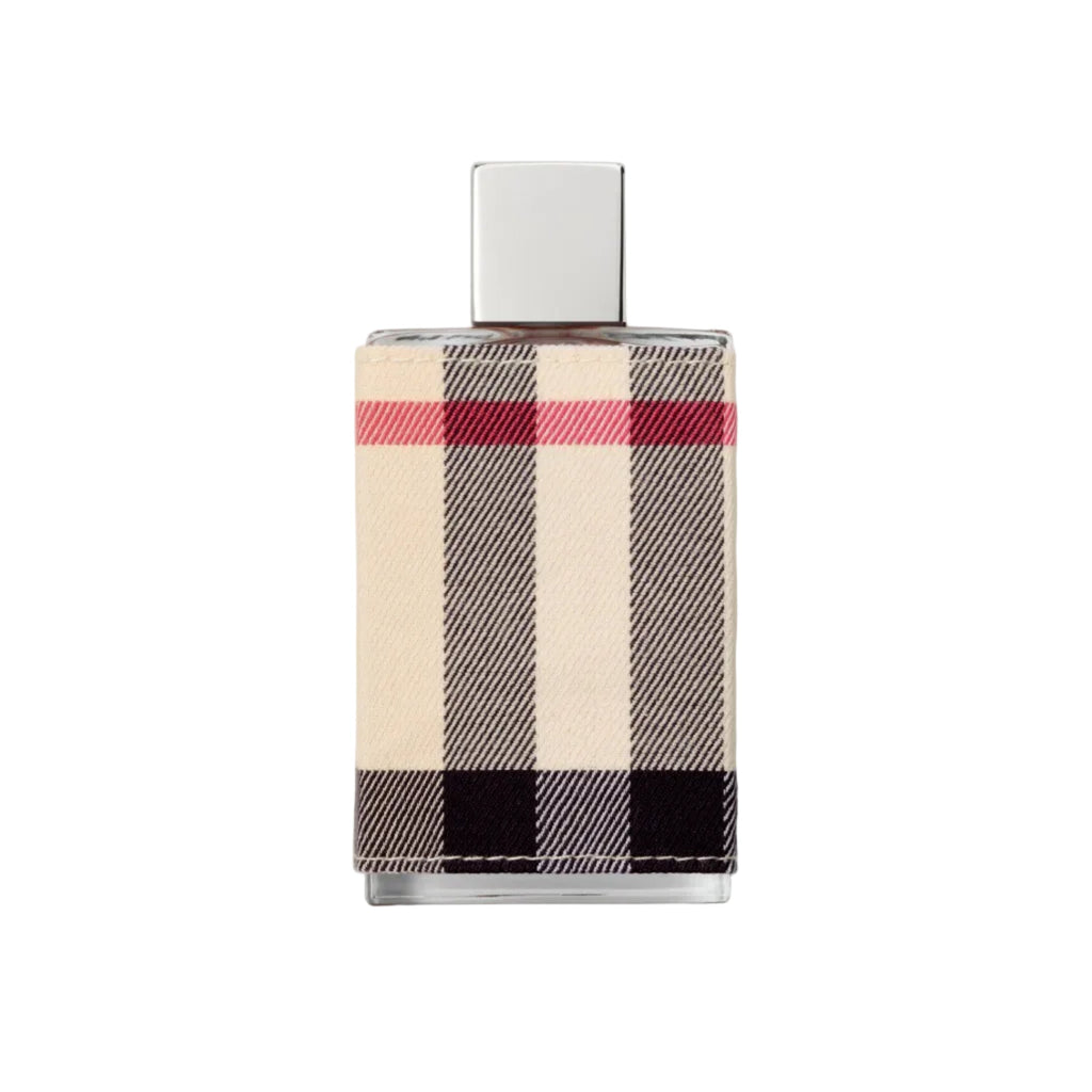 Refect Beauty Burberry London for Women Eau de Parfum in a glass bottle wrapped in the iconic beige check fabric