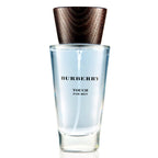 Refect Beauty Burberry Touch for Men Eau de Toilette in a clear glass bottle with a dark wood-textured cap.