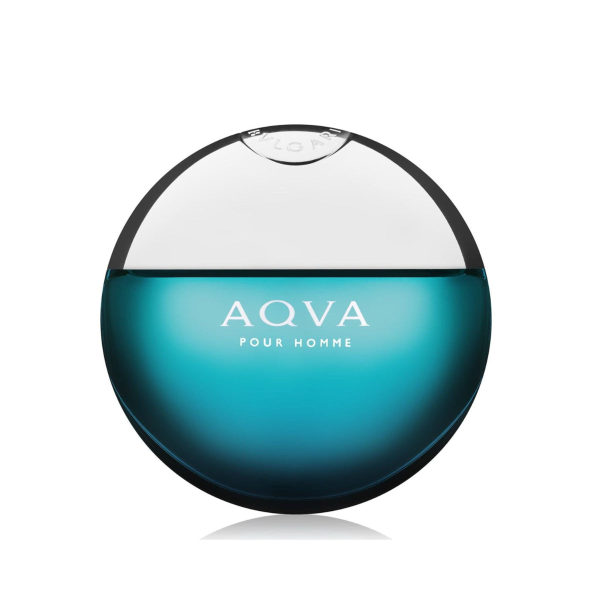 Refect Beauty Bvlgari Aqva Pour Homme aquatic fragrance in a round blue glass bottle with a silver cap