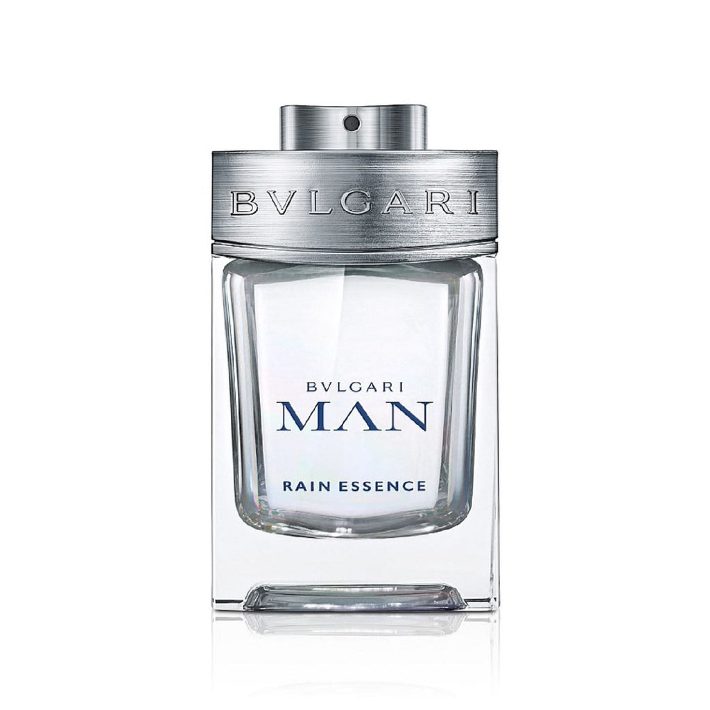 Refect Beauty Bvlgari Man Rain Essence Eau de Parfum in a clear glass bottle with a metallic silver cap