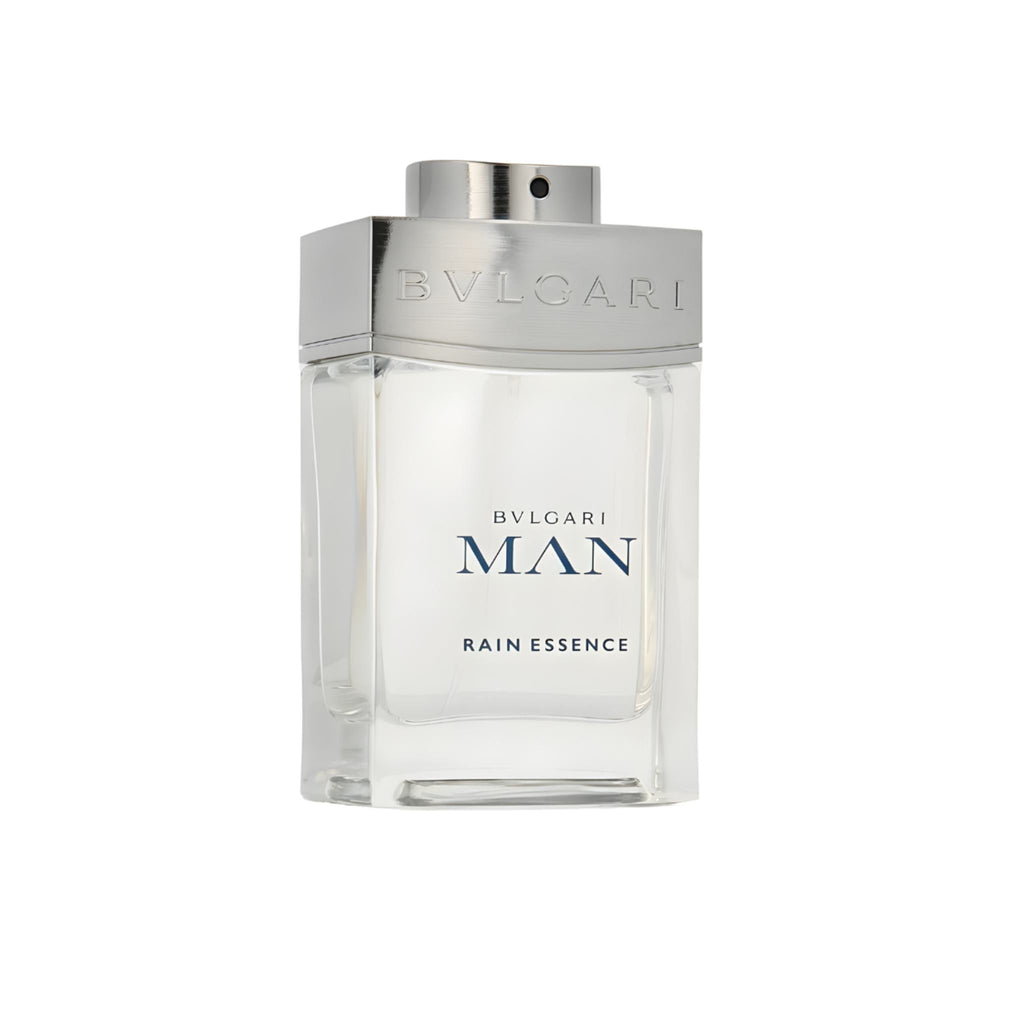 Refect Beauty Bvlgari Man Rain Essence Eau de Parfum in a clear glass bottle with a silver cap