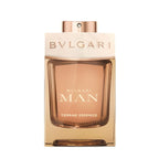 Refect Beauty Bvlgari Man Terrae Essence Eau de Parfum in a warm-toned glass bottle with a metallic cap.