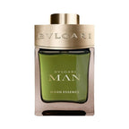 Refect Beauty Bvlgari Man Wood Essence Eau de Parfum in a green glass bottle with a metallic gold cap