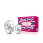 Refect Beauty Bvlgari Omnia Crystalline gift set featuring a 65ml perfume bottle, 15ml travel spray, and pink gift box.