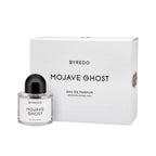 Refect Beauty Byredo Mojave Ghost Eau de Parfum bottle and white gift box, a woody floral unisex fragrance.
