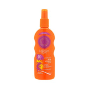 Refect Beauty Cabana Sun SPF 30 protective lotion spray in an orange bottle for UVA and UVB sun protection