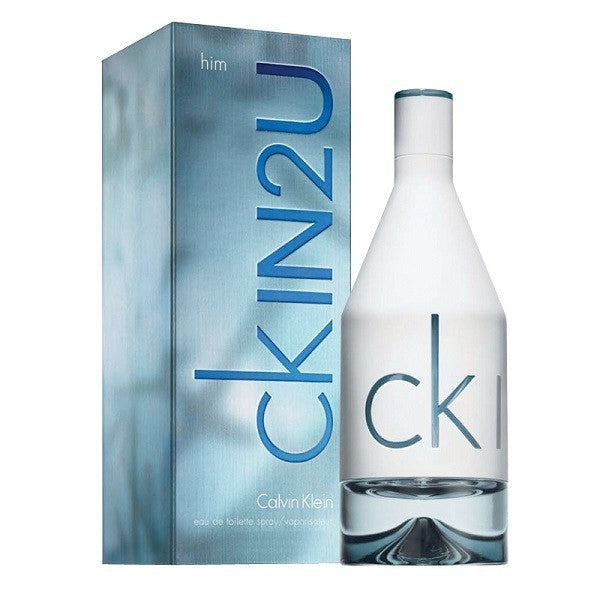 Refect Beauty Calvin Klein CK IN2U for Him eau de toilette bottle and blue packaging box