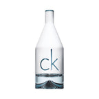 Refect Beauty Calvin Klein CK IN2U for Him eau de toilette in a white cylindrical bottle with blue logo lettering