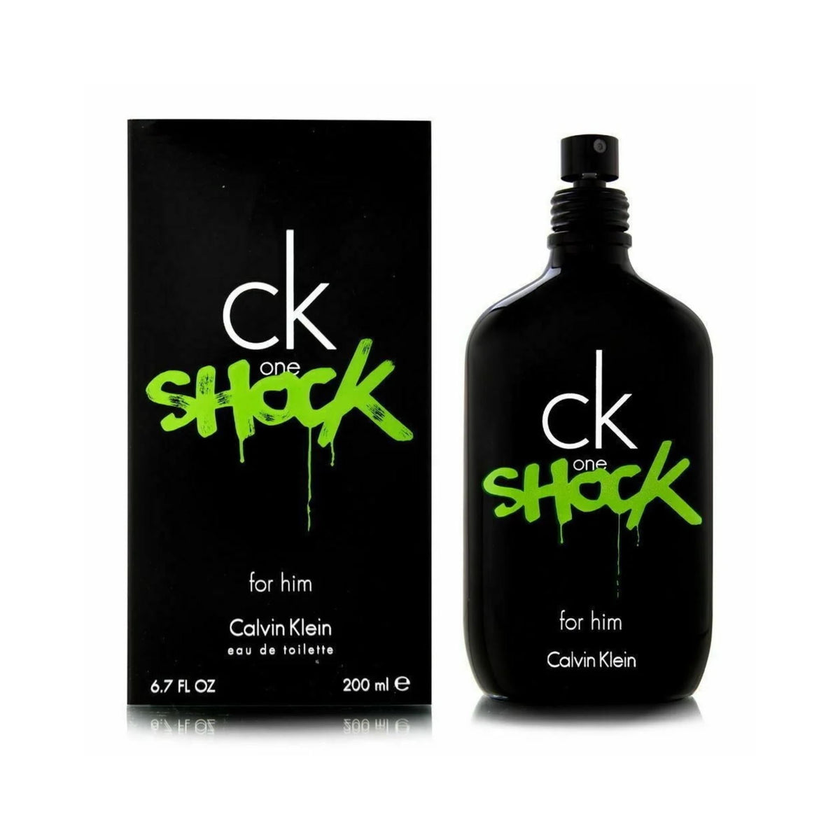 Refect Beauty Calvin Klein CK One Shock for Him eau de toilette spray bottle and black box packaging