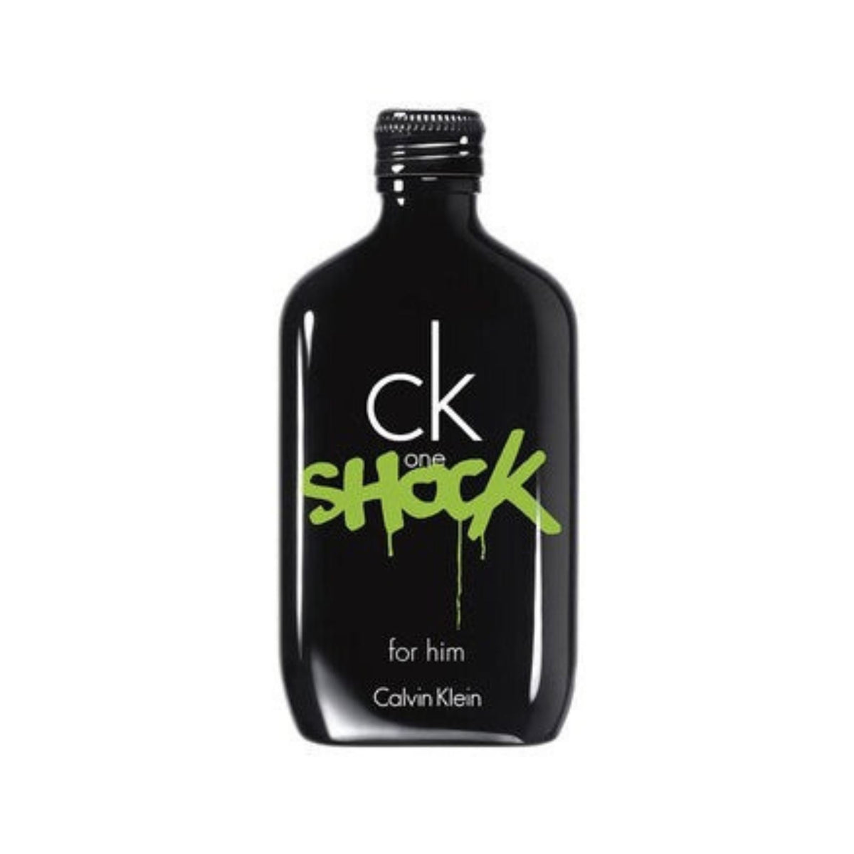 Refect Beauty Calvin Klein CK One Shock for Him eau de toilette in a black bottle with green graffiti-style text