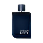 Refect Beauty Calvin Klein Defy Parfum bottle in deep navy glass with a textured dark cap