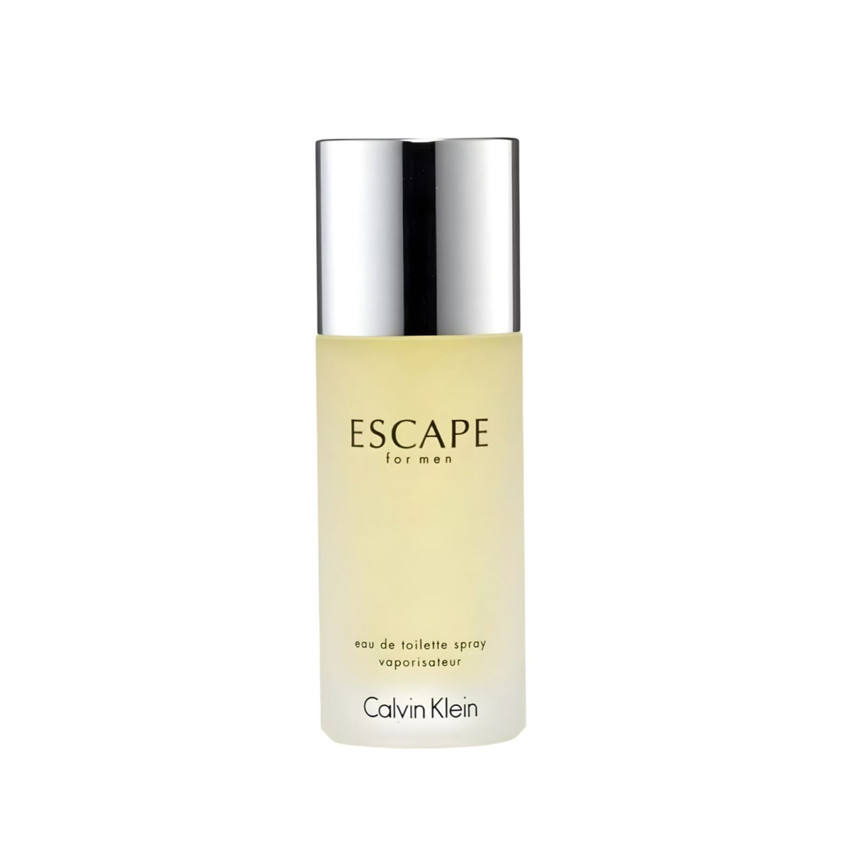 Refect Beauty Calvin Klein Escape for men eau de toilette spray in a clear glass bottle with a silver cap.