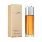 Refect Beauty Calvin Klein Escape Eau de Parfum for women with a tall glass bottle and tan cardboard packaging.