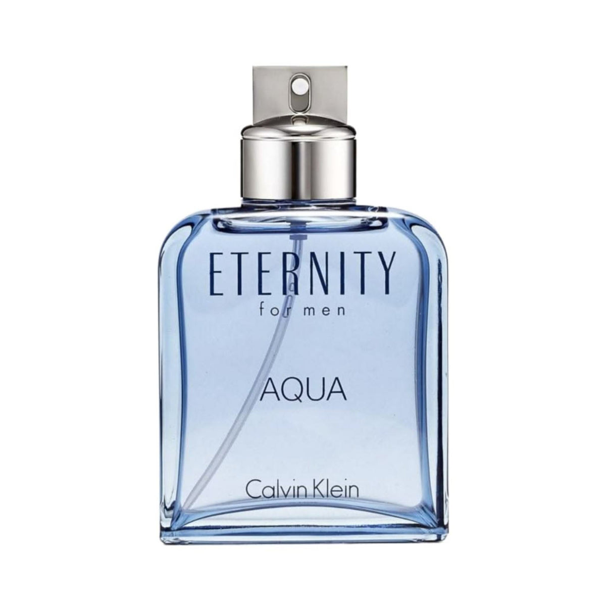 Refect Beauty Calvin Klein Eternity Aqua for Men eau de toilette in a clear blue glass bottle with silver cap