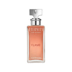 Refect Beauty Calvin Klein Eternity Flame for Women eau de parfum in a rectangular glass bottle with amber liquid.