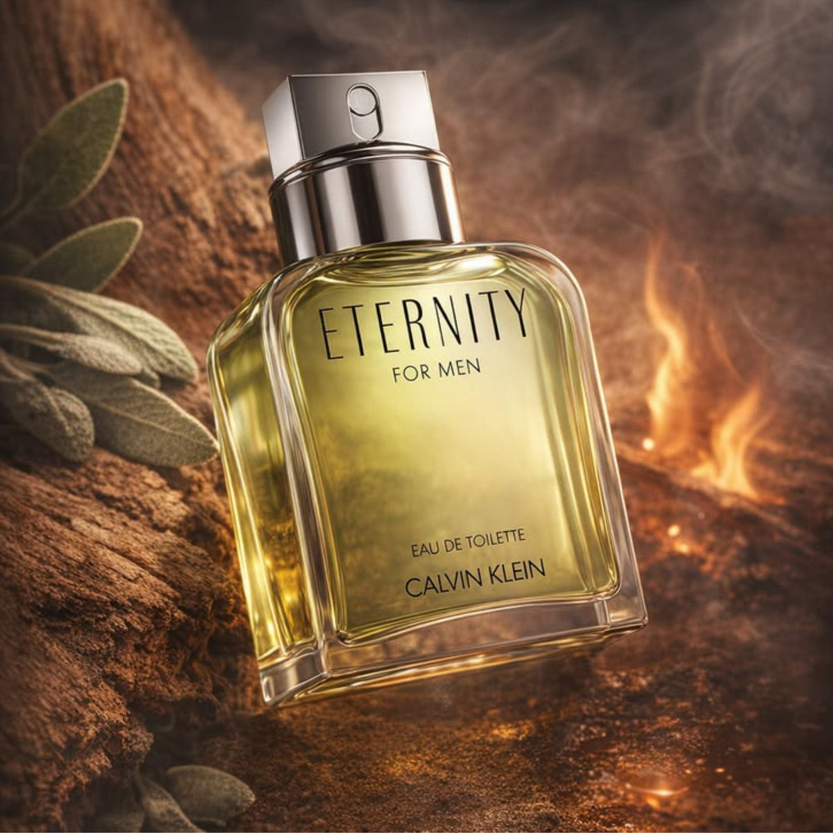 Refect Beauty Calvin Klein Eternity for Men Eau de Toilette 100ml glass bottle with golden fragrance and silver cap