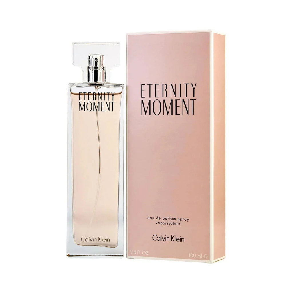 Refect Beauty Calvin Klein Eternity Moment 100ml Eau de Parfum bottle and pink box for women
