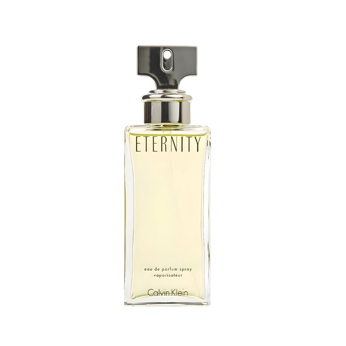 Refect Beauty Calvin Klein Eternity for Women Eau de Parfum in a tall glass bottle with a silver cap