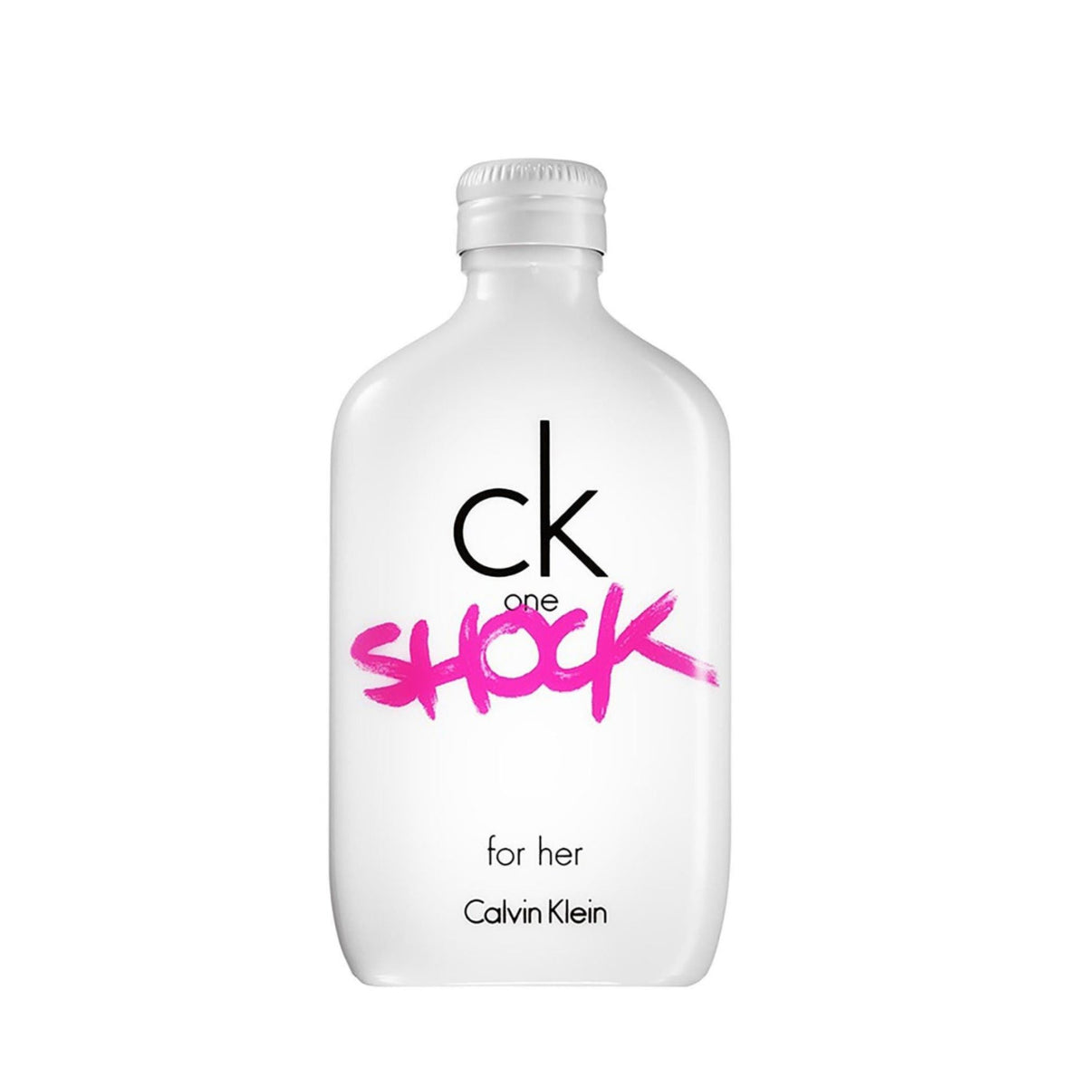 Refect Beauty Calvin Klein One Shock For Her eau de toilette in a white bottle with pink graffiti-style logo