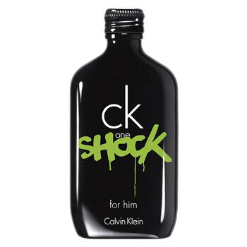 Refect Beauty Calvin Klein CK One Shock for Him eau de toilette in a black bottle with green graffiti-style logo