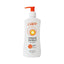 Refect Beauty Calypso SPF15 sun lotion bottle with an orange pump dispenser for broad-spectrum UVA and UVB protection.