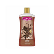 Refect Beauty Camay Oud shower gel in a 1-liter bottle with a rich oud wood fragrance for soft and smooth skin.