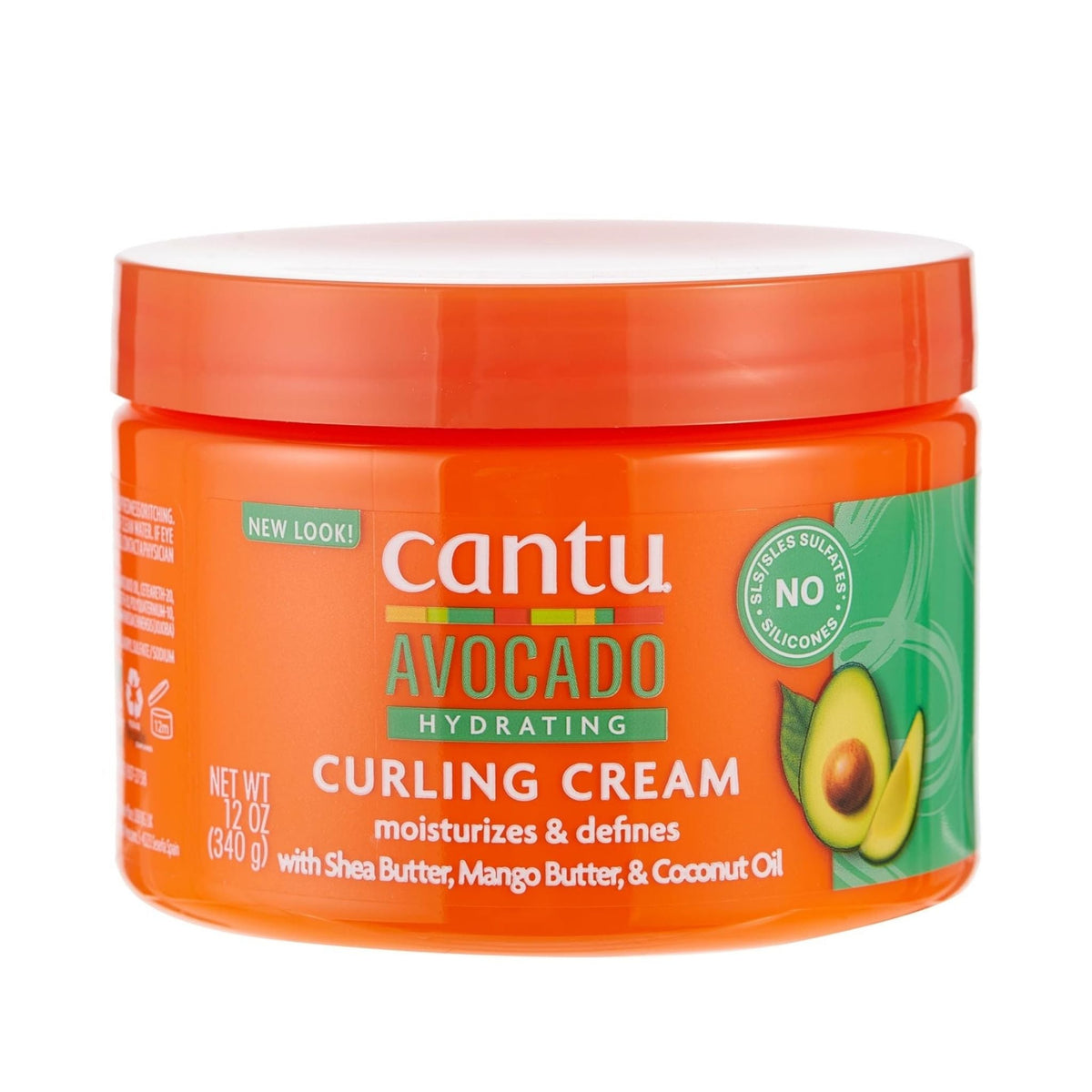 Refect Beauty Cantu Avocado Hydrating Curling Cream in an orange jar for defining curls with shea and coconut oil