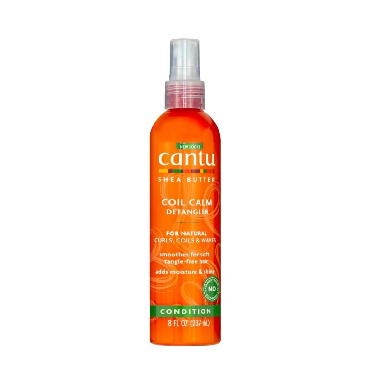 Refect Beauty Cantu Shea Butter Coil Calm Detangler spray bottle for curly and coily hair on a white background