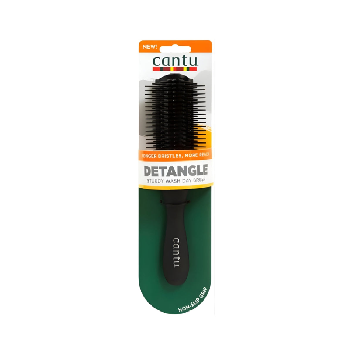 Refect Beauty Cantu black detangling hair brush with long bristles and non-slip grip in original retail packaging