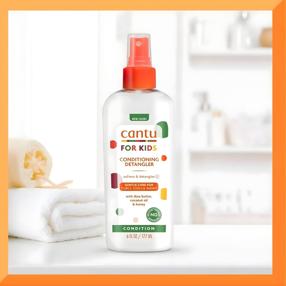 Refect Beauty Cantu Care For Kids Conditioning Detangler spray bottle with shea butter, coconut oil, and honey