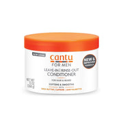 Refect Beauty Cantu for Men leave-in and rinse-out conditioner jar with shea butter, caffeine, and saw palmetto.