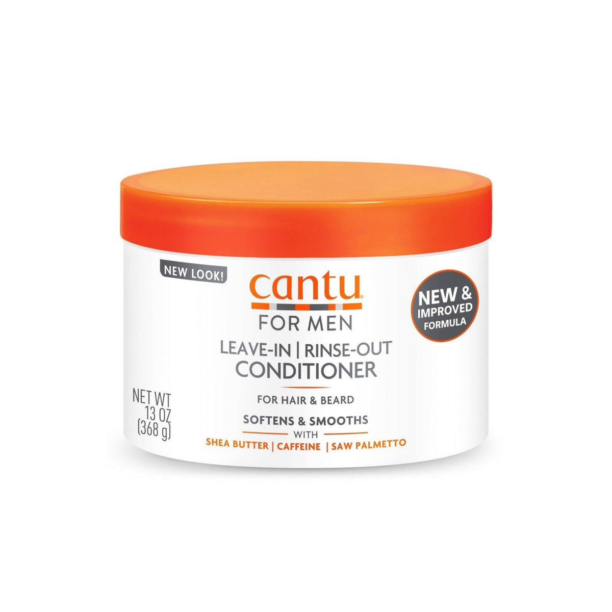 Refect Beauty Cantu for Men leave-in and rinse-out conditioner jar with shea butter, caffeine, and saw palmetto.