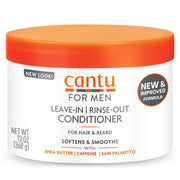 Refect Beauty Cantu for Men leave-in conditioner jar with shea butter, caffeine, and saw palmetto for hair and beard.