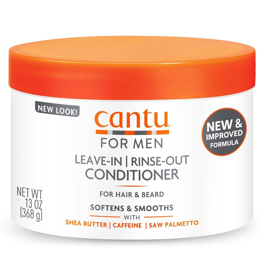 Refect Beauty Cantu for Men leave-in conditioner jar with shea butter, caffeine, and saw palmetto for hair and beard.