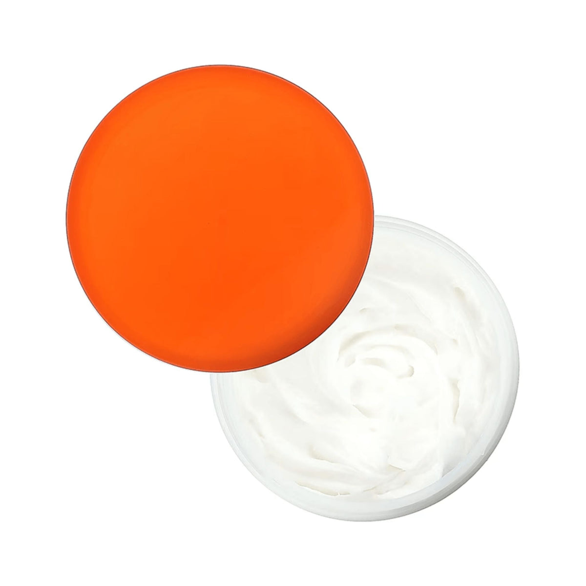 Refect Beauty Cantu Shea Butter leave-in conditioning repair cream in an open jar with a bright orange lid