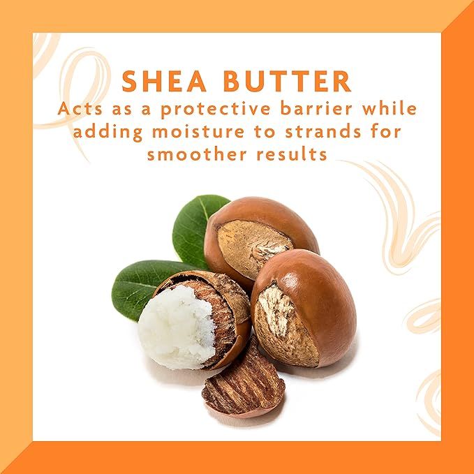 Refect Beauty Cantu Thermal Shield shea butter ingredient graphic showing raw shea nuts for hair moisture and protection