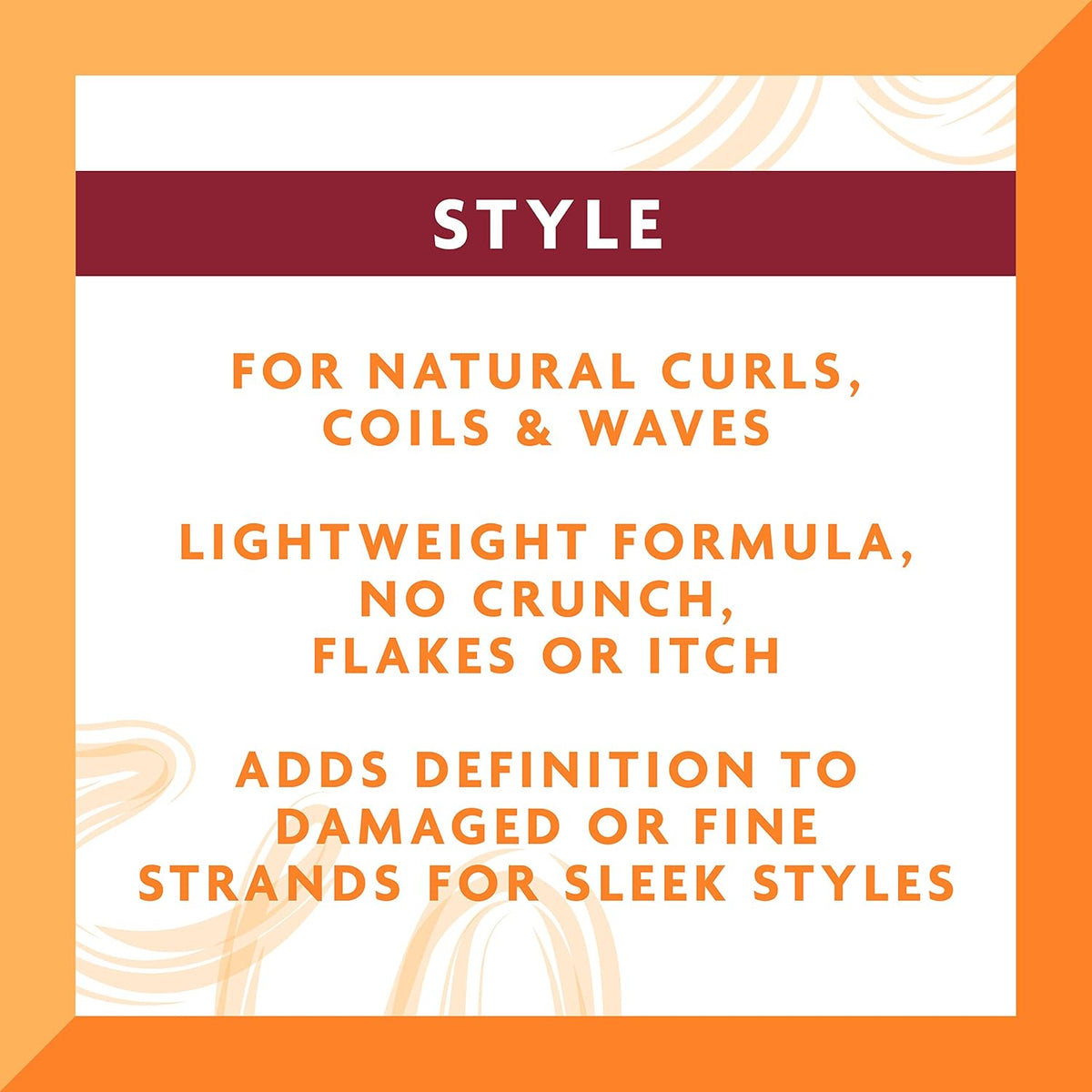 Refect Beauty graphic highlighting Cantu styling gel benefits for natural curls, coils, and waves without flaking.